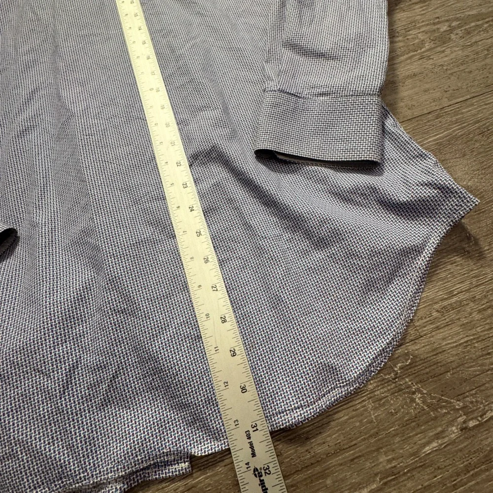 Banana Republic Shirt Mens L Blue 100% Cotton Soft Wash Geometric Print Preppy